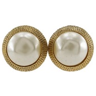 二手復古香奈兒耳環，鍍金仿珍珠，法國製造，約 29.5 克，適合女士。