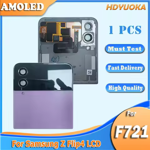 AMOLED External LCD For Samsung Z Flip4 ZFlip 4 LCD Display Touch Screen For SM-F721B SM-F721B/DS SM