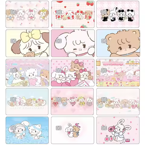 Cute Mikko Illustrator Credit Card Skin Mousse Cammy Latte Souffle Matte Stickers for VISA Bank Card