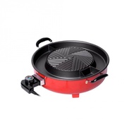 Global House MY HOME กระทะบาร์บีคิวปิ้งย่าง (1ช่องถอดได้12นิ้ว) SK3004 สีแดง รับประกันของเเท้