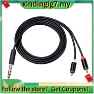 【】6.35 mm to  Cable,  Cable 6.35mm Male to 2  Male Stereo Audio Adapter Y Splitter  Cable -3 Meter