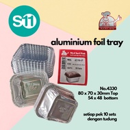 MyChefs 4330 10Set Aluminium Foil Dengan Tudung Plastik Aluminium Foil Tray with Lid Pakai Buang