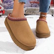 รองเท้าครึ่งส้น Uggs ผู้หญิง ฤดูหนาว 2026 ใหม่ สไตล์การค้าต่างประเทศ ผ้ากำมะหยี่ อบอุ่น พื้นหนา ไม่ม