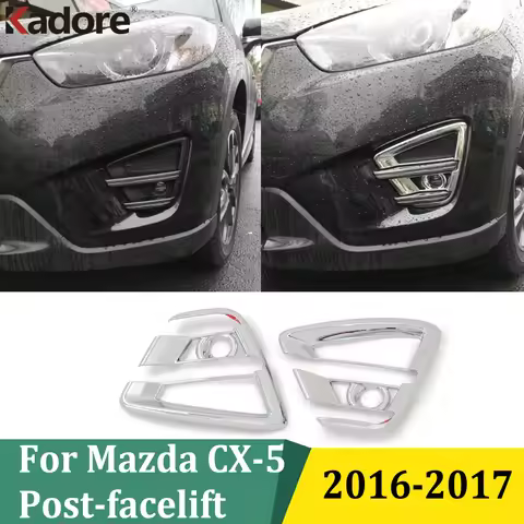 For Mazda CX-5 CX5 2016 2017 Post-facelift Front Foglight Fog Light Lamp Cover Trim Protect Car Acce