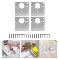 🔧 4pcs Metal Mending Plates Door Cabinet Hinge Repair Kit Cupboard Door Hinge Repair Cupboard Door H