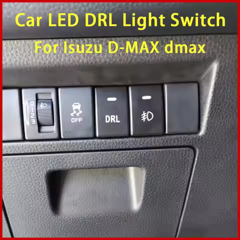 LED Front Fog light Switch Car DRL Music Spotlight Fan Lamp push Button with wire For isuzu dmax D-M