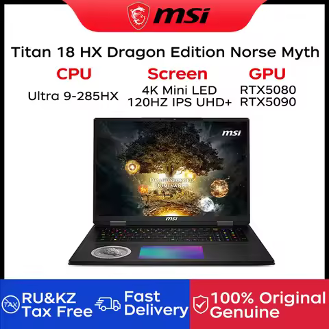 2025 MSI Titan 18 HX Dragon Edition Norse Myth Gaming Laptop 18 Inch UHD 4K Mini LED 120Hz Ultra 9-2