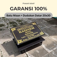 BATU NISAN GRANIT PLUS DUDUKAN UKURAN 20X30 | BATU NISAN MAKAM KUBURAN | BATU NISAN 1 SET