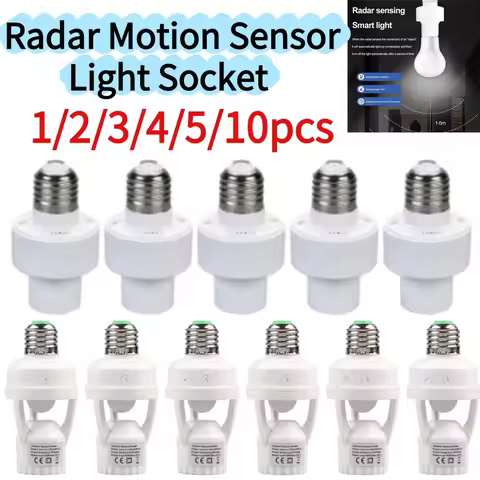 Radar Motion Sensor Light Socket 220V Human Body Induction Lamp Holder High-Sensitivity Radar Sensor