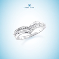 Silver Star 7 เเหวนเงินแท้ 925 Classic Band Rings Collection ฝัง high quality CZ ขนาด 1.1 - 1.6 mm (