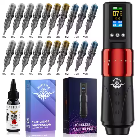 P8 Color Screen Tattoo Pen Set Adjustable Travel Charging Tattoo Pen Portable Tattoo Equipment Tool