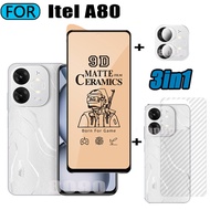 3 IN 1 Itel A80 Tempered Glass Matte Gaming Screen Protector for Itel A70 A50 A50C Ceramic Matte Scr