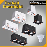 Decasa x NSB Modern Eyeball GU10 1/2/3 Head Downlights Black And White Square Led Eyeball Downlight 