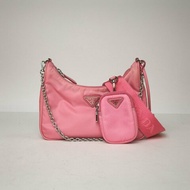 PRADA Hobo三合一粉色尼龍肩背包
