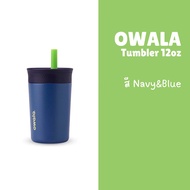 Owala Kids 12oz (354ml) แก้วน้ําสแตนเลสพร้อมหลอดยืดหยุ่นเป็นมิตรกับสิ่งแวดล้อมถ้วยนํากลับมาใช้ใหม่ ถ