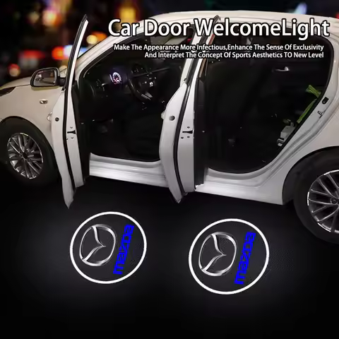 2Pcs LED Car Door Welcome Logo Projector Light Accessories For Mazda 2 6 3 CX5 CX80 CX70 CX90 MX30 C