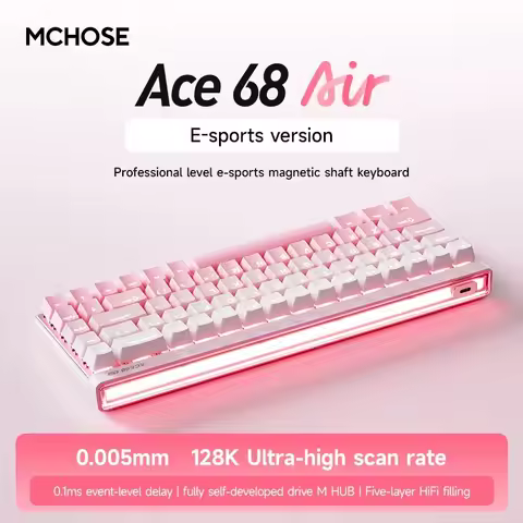 Mchose Ace68 Air Gaming Keyboard Hall Effect 0.001mm Rapid Trigger 8K+256K Polling Rate Dynamic RGB 