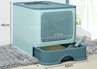 Nhà vệ sinh cho mèo 2 cửa chống văng cát có ngăn kéo size lớn chậu cát toilet chống văng cát gấp gọn