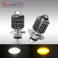 BraveWay Motorcycle Headlight LED Bulb H4 H6/BA20D P15D 1PCS Led Lamp Moto 6000LM Hi-Lo Beam Lamp Sc