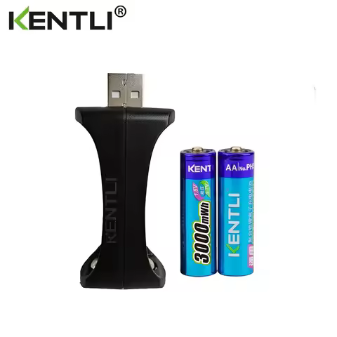 2pcs KENTLI 1.5v 3000mWh Li-polymer li-ion lithium rechargeable AA battery batterie + 2slots CH52UI 