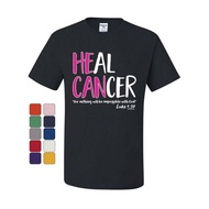 He Can Heal Cancer Luke 1:37 T-Shirt Breast Cancer Awareness Tee Shirt