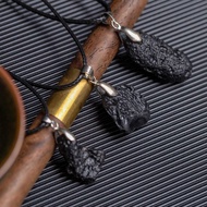 Natural Meteorite Lei Gongmo Pendant Glass Rough Stone Necklace Unique Play Meteorite Necklace Meani