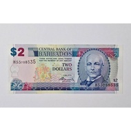Barbados 2 Dollars Paper 2007-2012 Years UNCIRCULATED