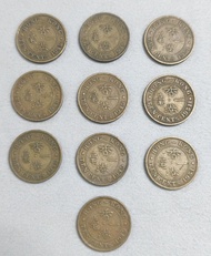 1948、1949及1951年香港喬治6世男頭1毫共10個(I)