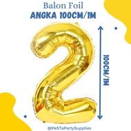 1M Number Foil Balloon 100CM Number Foil Balloon/ Number Foil Balloon Number 0-9/ Jumbo Number Foil 