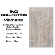 Premium Vintage Turkish Prayer Rug 车nci Collection Size 70x115 Thickness 8mm Smooth Premium