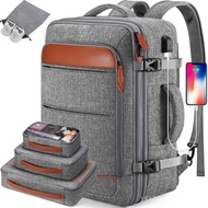 BAGSURE Hidden Shoulder Straps Travel Backpack, No wheels 42L Carry on Luggage, Flight Approved Expa