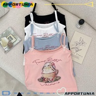 APPORTUNIA Tank Top, Gentle Rabbit Print Graphic Sleeveless Top, Cute Causal Sweet  Vest Summer