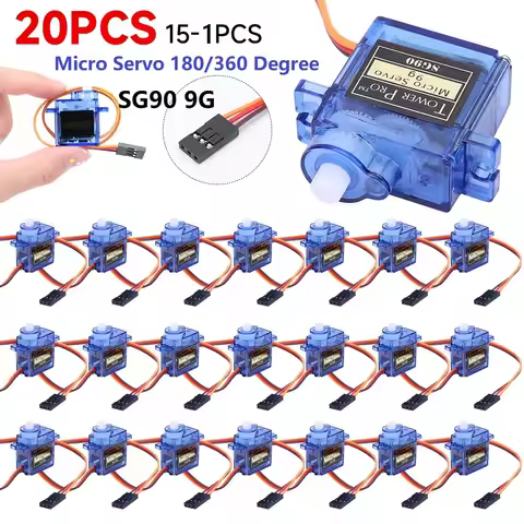 1-20PC SG90 9G Micro Servo Servo Motor 180°/360° for RC Planes Robot Arm Fixed-Wing Servo Motor Cont
