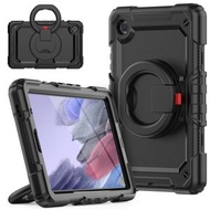 全城熱賣 - 適用於三星 Galaxy Tab A7 Lite 手環支架D款 硅膠+PC平板殼（黑色）