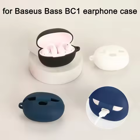 For Baseus Bass BC1 Bluetooth Earphone Case Soft Silicone Protective Cover Shockproof Skin Sleeve
