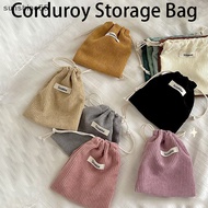 INE  1pc Solid Color Corduroy Drawstring Cosmetic Bags Christmas Gift Package Storage Bag High Quality Lip Candy Organizer Pouch n