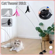 Cat Teaser Stick Cat Interactive Toy Suction Cup Teasing Cat Cat Self-healing Toy Stick with Bell Lo