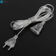 ISITA Power Extension Cord For Home Standard LED String Light Cable Plug Christmas Lights 3M 5M Transparent Extension Cable