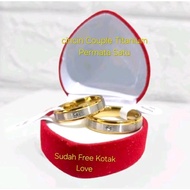 Imported Titanium Couple Rings, One Gem Rings, Couple Rings, Free Box and 2 Wedding Rings