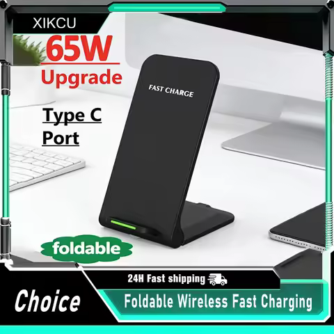 Fast Wireless Charger Stand Foldable Charging Dock For iPhone 17 16 15 14 13 Pro Samsung Xiaomi Wire