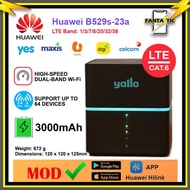 [MOD & UNLOCKED] HUAWEI B529 B529s-23a 4G+ LTE Cat6 Router Support 4G+ Yallo Set With Built In Batte