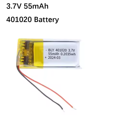 401020 3.7V 55mAh Polymer lithium battery rechargeable for Watch Beauty equipment,Bluetooth earphone
