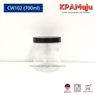 [90pcs]【Bundle Pack】Balang CW102 (700ml) + Stopper Kedap Udara - Balang Plastik Bertangkai, Balang K