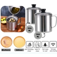 1.2 liter & 1.3 liter stainless steel oil filter container