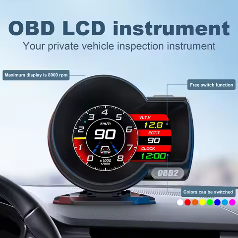 2025 New Version F8 Pro OBD2 + GPS Auto Meter OBD2 Gauge with Russian Arabic Thai Spanish Car Head u