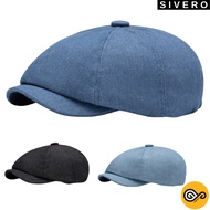 Men Denim Beret Casual Newsboy Hat Retro Vintage Flat Golf Cap Stylish Baretta Hat Topi Lelaki Class