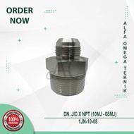 DOUBLE ADAPTOR HYDRAULIC HOSE NEPEL 5/8"JIC x 1/2"NPT 1JN 10MJ x 08MB