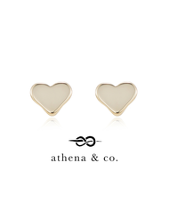 Athena &amp; Co. 18k Gold Plated Alina Heart Stud Earrings - 925 Silver Post, Hypoallergenic