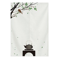 Door Curtain Partition Curtain Feng Shui Fabric Household Bedroom Kitchen Bathroom Punch-free Curtain Japanese Half Curtain Hanging Curtain