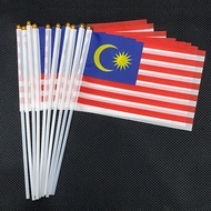 Malaysia Hand Held National Flag Malaysia Waving Flaglets With Plastic Flagpole